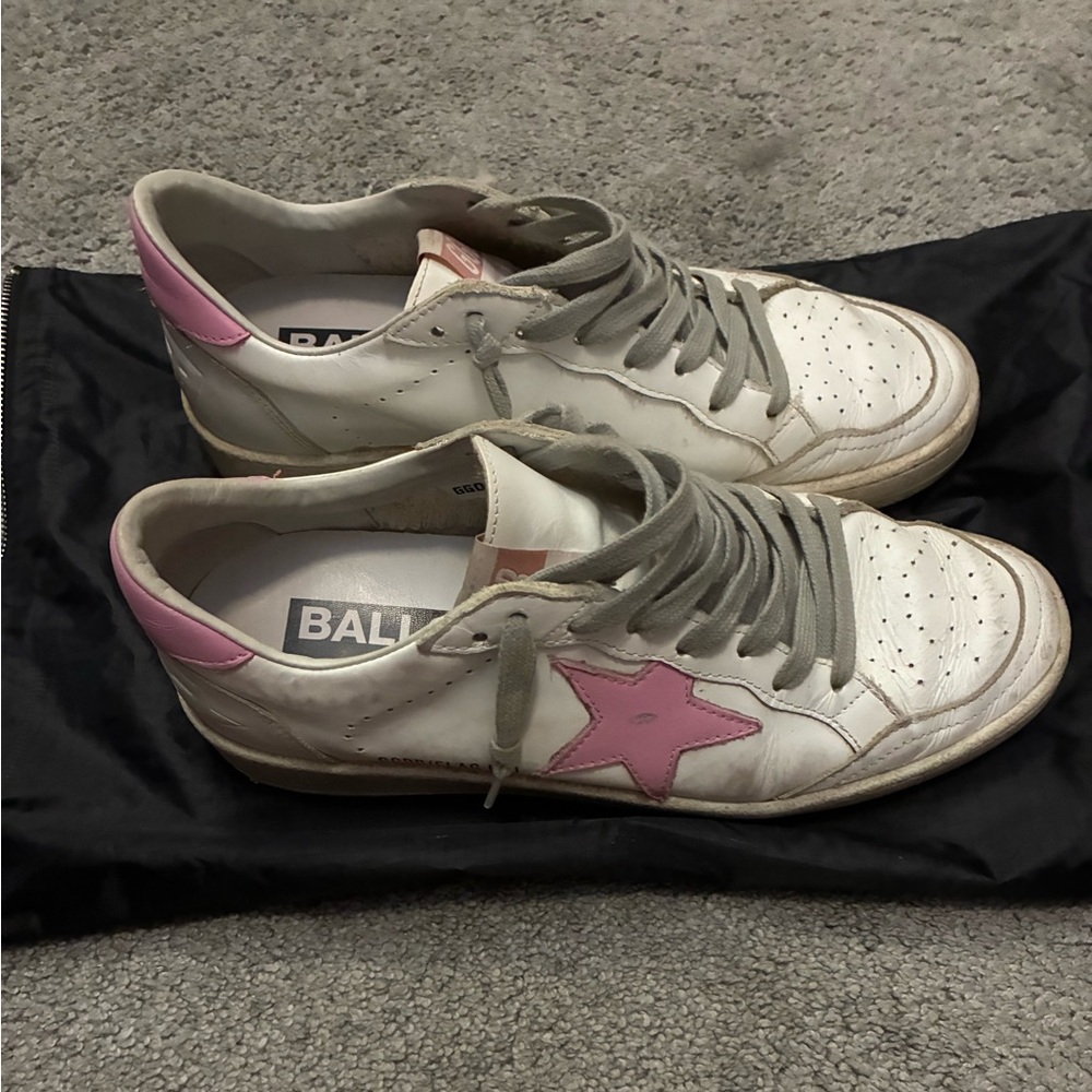 Golden Goose BallStar Women's White and Pink Sneakers sz 38